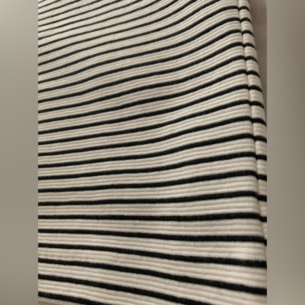 LOFT VERTICAL STRIPED ELASTIC WAIST STRETCH PONTE MINI PENCIL SKIRT NWT SZ M - Picture 7 of 9